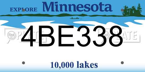4BE338 Minnesota License Plate