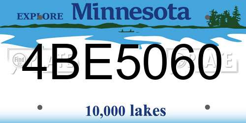 4BE5060 Minnesota License Plate