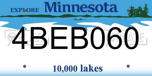 4BEB060 Minnesota License Plate
