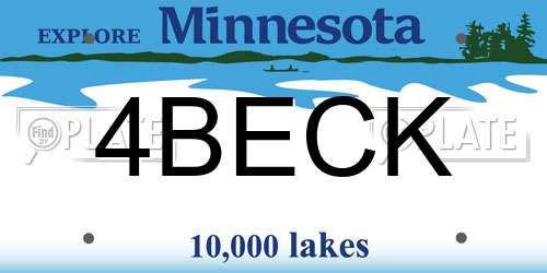 4BECK Minnesota License Plate