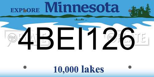 4BEI126 Minnesota License Plate