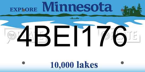 4BEI176 Minnesota License Plate