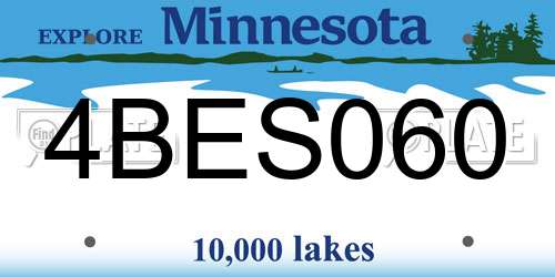 4BES060 Minnesota License Plate