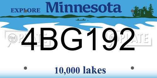4BG192 Minnesota License Plate
