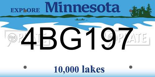 4BG197 Minnesota License Plate