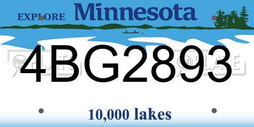 4BG2893 Minnesota License Plate
