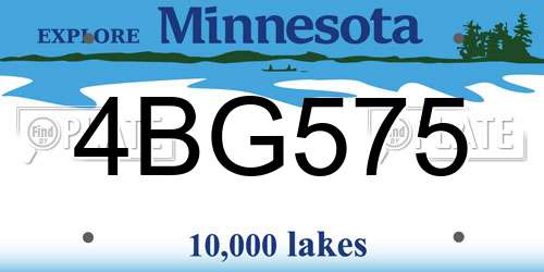 4BG575 Minnesota License Plate