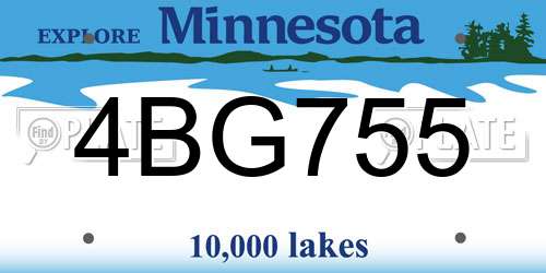 4BG755 Minnesota License Plate