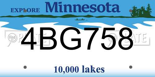 4BG758 Minnesota License Plate