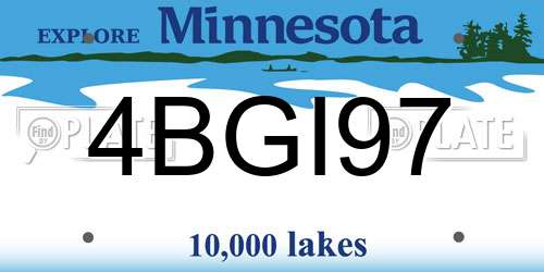 4BGI97 Minnesota License Plate