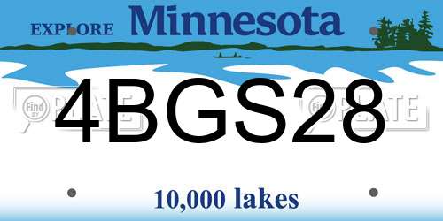 4BGS28 Minnesota License Plate