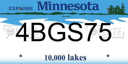 4BGS75 Minnesota License Plate