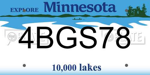 4BGS78 Minnesota License Plate