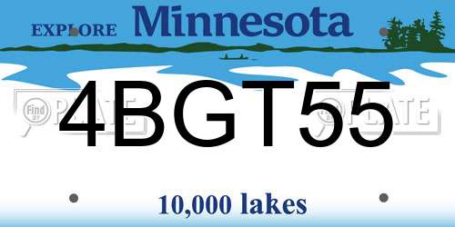 4BGT55 Minnesota License Plate