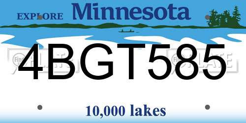 4BGT585 Minnesota License Plate