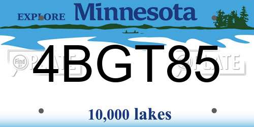 4BGT85 Minnesota License Plate