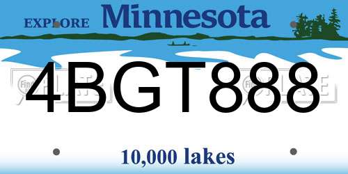 4BGT888 Minnesota License Plate