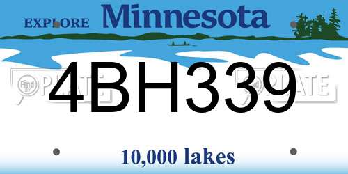 4BH339 Minnesota License Plate
