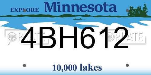 4BH612 Minnesota License Plate