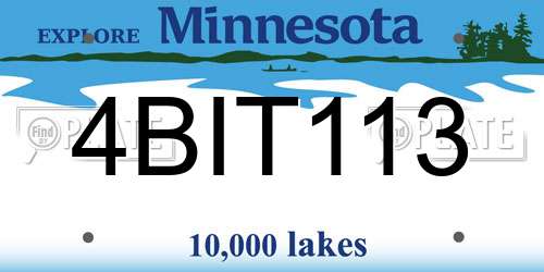 4BIT113 Minnesota License Plate