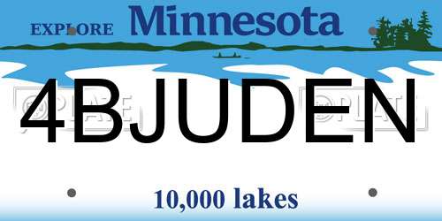 4BJUDEN Minnesota License Plate