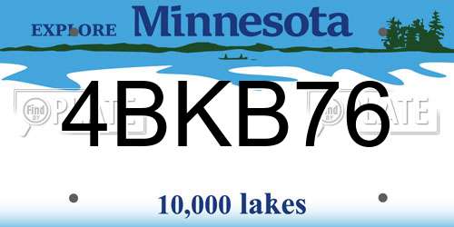 4BKB76 Minnesota License Plate