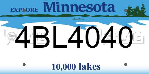 4BL4040 Minnesota License Plate