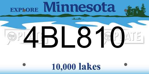4BL810 Minnesota License Plate