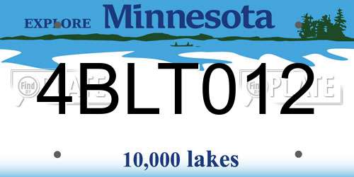 4BLT012 Minnesota License Plate