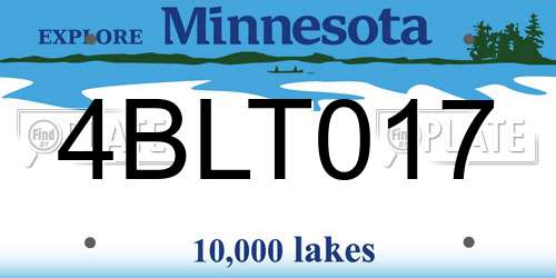 4BLT017 Minnesota License Plate
