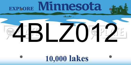 4BLZ012 Minnesota License Plate