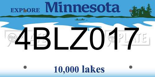 4BLZ017 Minnesota License Plate