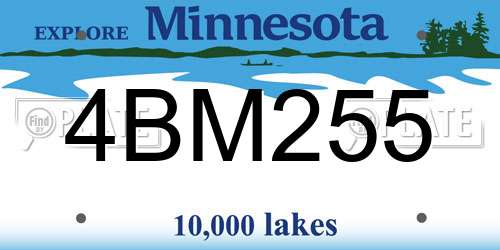 4BM255 Minnesota License Plate