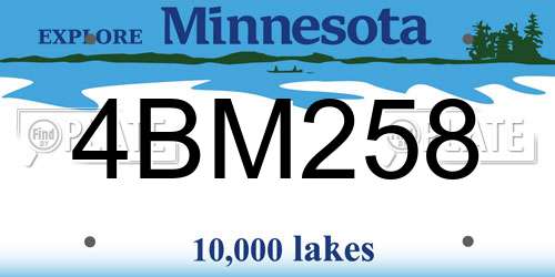 4BM258 Minnesota License Plate