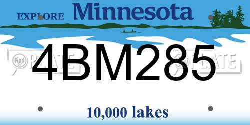 4BM285 Minnesota License Plate