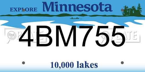 4BM755 Minnesota License Plate