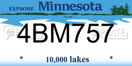 4BM757 Minnesota License Plate