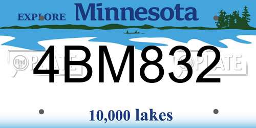 4BM832 Minnesota License Plate
