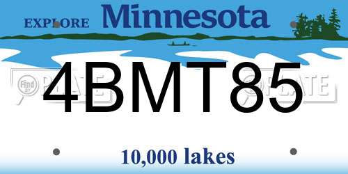 4BMT85 Minnesota License Plate