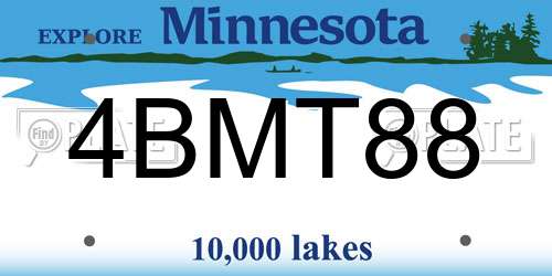 4BMT88 Minnesota License Plate
