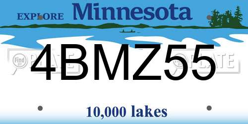 4BMZ55 Minnesota License Plate