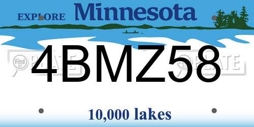 4BMZ58 Minnesota License Plate