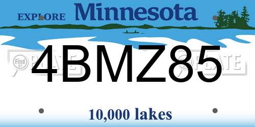 4BMZ85 Minnesota License Plate