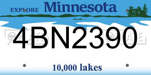 4BN2390 Minnesota License Plate