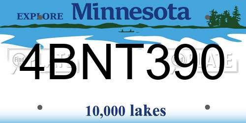 4BNT390 Minnesota License Plate
