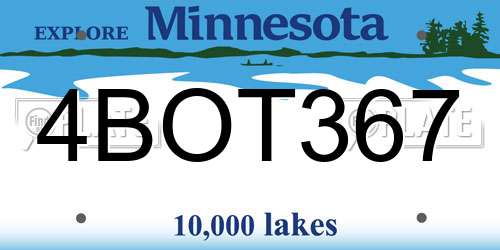 4BOT367 Minnesota License Plate
