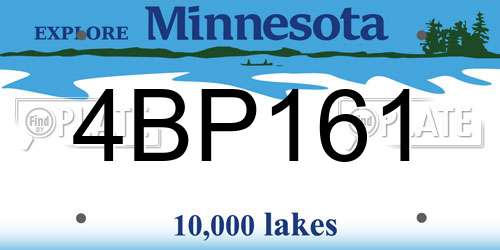 4BP161 Minnesota License Plate