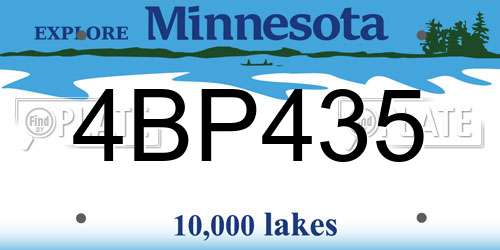 4BP435 Minnesota License Plate