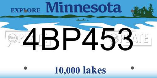 4BP453 Minnesota License Plate
