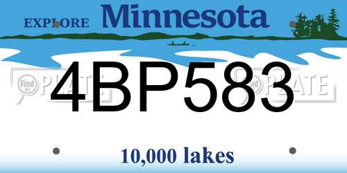 4BP583 Minnesota License Plate